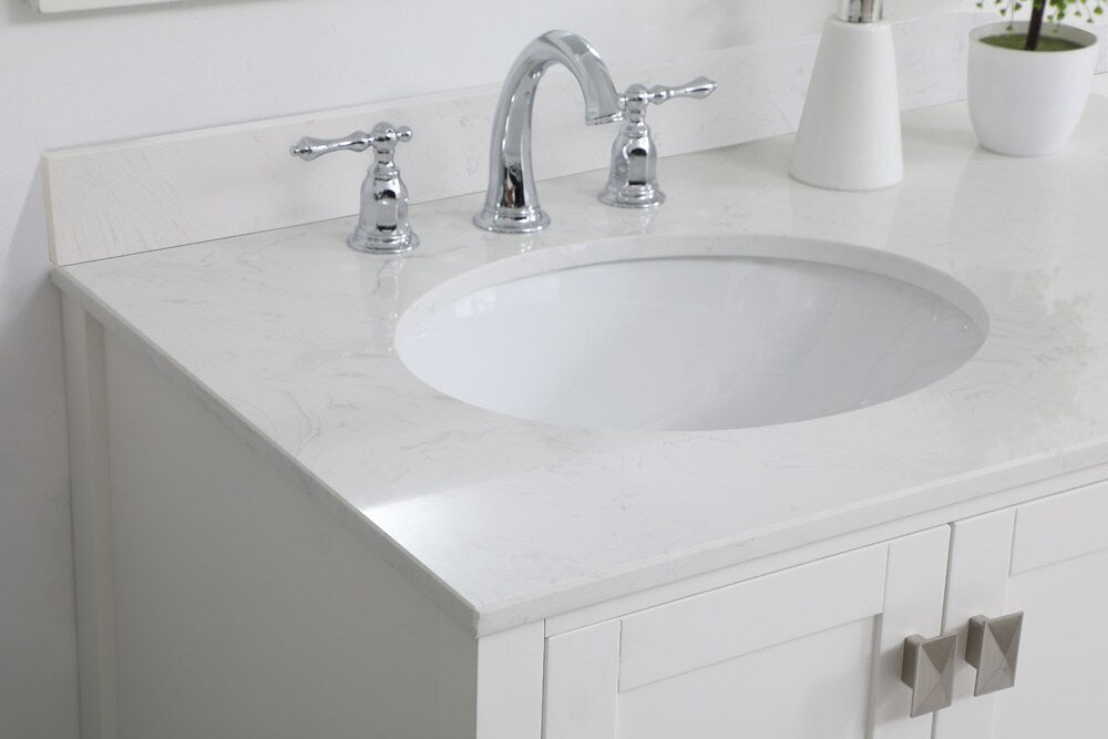 Elegant Furniture & Lighting - Irene 36 inch Single Bathroom Vanity in White with Backsplash - VF18836WH-BS veiw 11