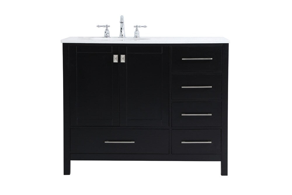 Elegant Furniture & Lighting - Irene 42 inch Single Bathroom Vanity in Black - VF18842BK veiw 1