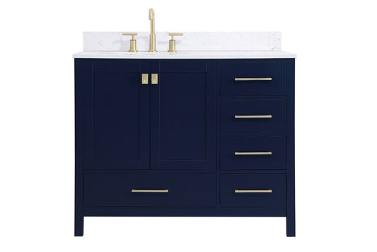 Elegant Furniture & Lighting - Irene 42 inch Single Bathroom Vanity in Blue - VF18842BL veiw 1