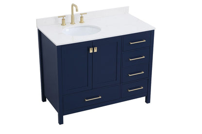 Elegant Furniture & Lighting - Irene 42 inch Single Bathroom Vanity in Blue - VF18842BL veiw 14