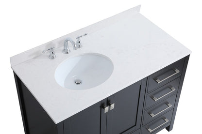 Elegant Furniture & Lighting - Irene 42 inch Single Bathroom Vanity in Black with Backsplash - VF18842BK-BS veiw 3