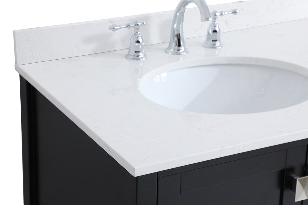Elegant Furniture & Lighting - Irene 42 inch Single Bathroom Vanity in Black with Backsplash - VF18842BK-BS veiw 4