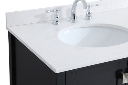 Elegant Furniture & Lighting - Irene 42 inch Single Bathroom Vanity in Black with Backsplash - VF18842BK-BS veiw 4