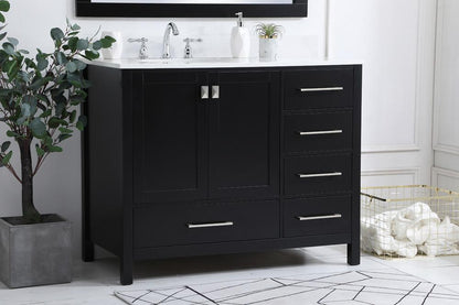 Elegant Furniture & Lighting - Irene 42 inch Single Bathroom Vanity in Black with Backsplash - VF18842BK-BS veiw 8
