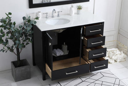 Elegant Furniture & Lighting - Irene 42 inch Single Bathroom Vanity in Black with Backsplash - VF18842BK-BS veiw 9