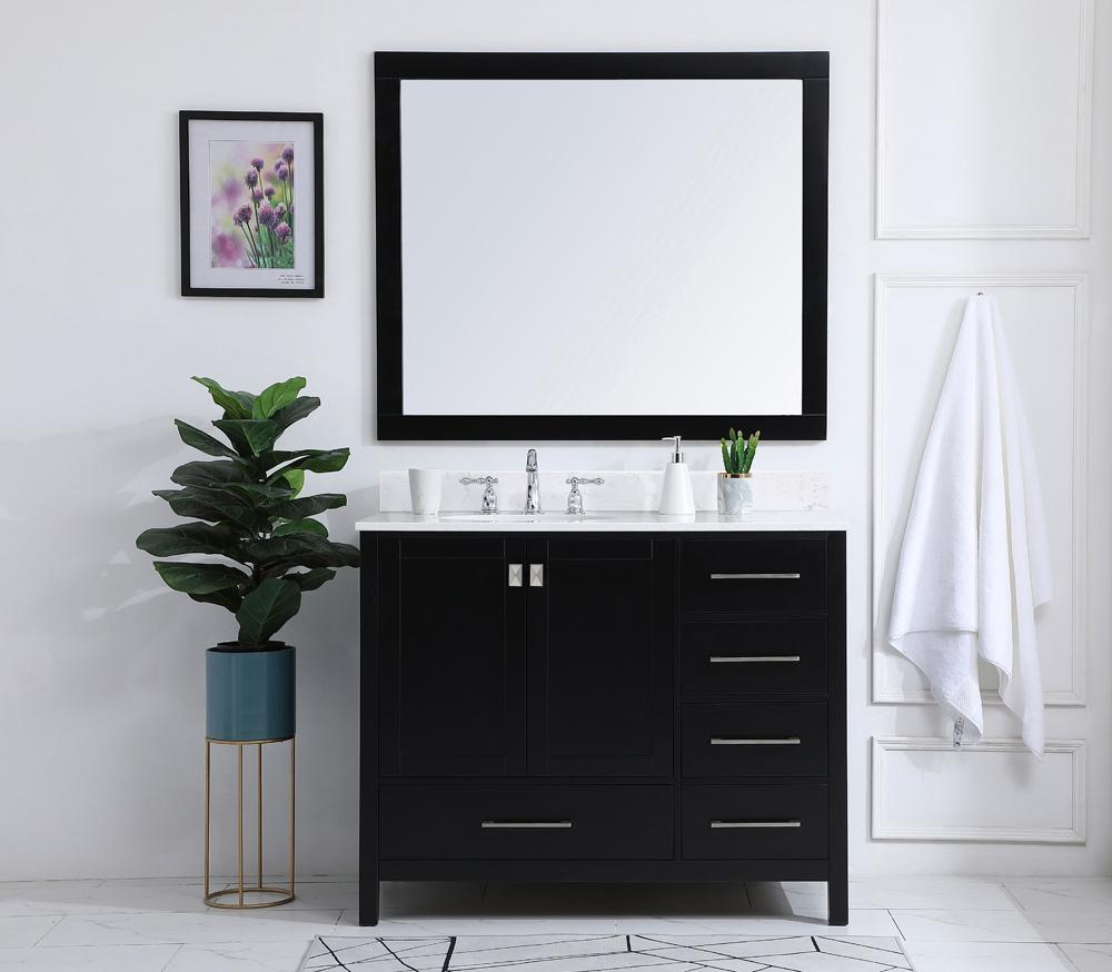 Elegant Furniture & Lighting - Irene 42 inch Single Bathroom Vanity in Black with Backsplash - VF18842BK-BS veiw 10
