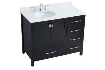 Elegant Furniture & Lighting - Irene 42 inch Single Bathroom Vanity in Black with Backsplash - VF18842BK-BS veiw 14