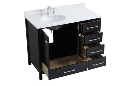 Elegant Furniture & Lighting - Irene 42 inch Single Bathroom Vanity in Black with Backsplash - VF18842BK-BS veiw 15