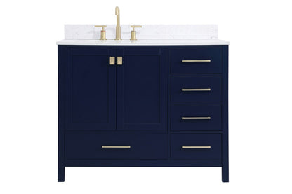 Elegant Furniture & Lighting - Irene 42 inch Single Bathroom Vanity in Blue with Backsplash - VF18842BL-BS veiw 1