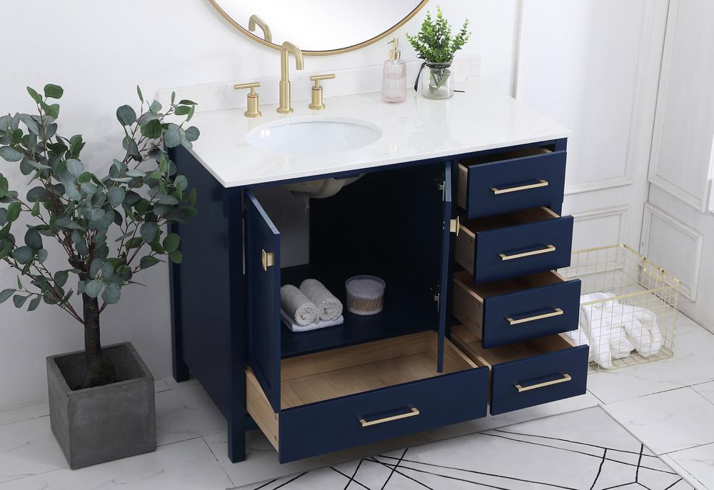 Elegant Furniture & Lighting - Irene 42 inch Single Bathroom Vanity in Blue with Backsplash - VF18842BL-BS veiw 9