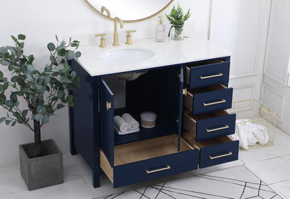 Elegant Furniture & Lighting - Irene 42 inch Single Bathroom Vanity in Blue with Backsplash - VF18842BL-BS veiw 9