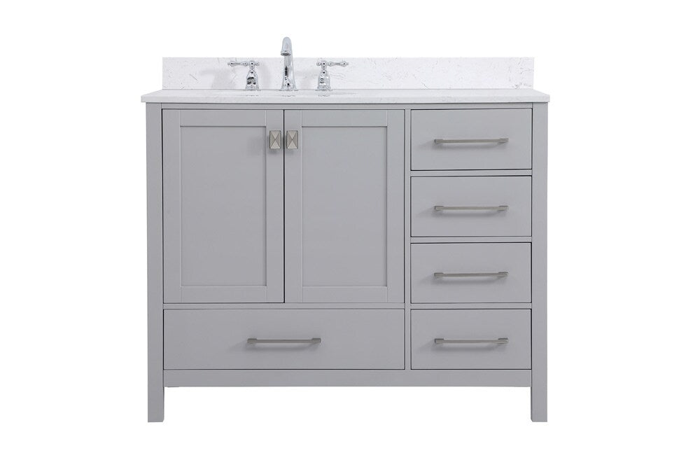 Elegant Furniture & Lighting - Irene 42 inch Single Bathroom Vanity in Gray - VF18842GR veiw 1