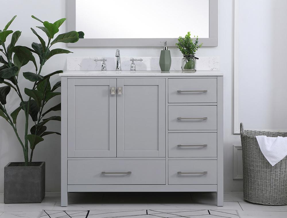 Elegant Furniture & Lighting - Irene 42 inch Single Bathroom Vanity in Gray - VF18842GR veiw 2