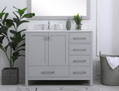 Elegant Furniture & Lighting - Irene 42 inch Single Bathroom Vanity in Gray - VF18842GR veiw 2