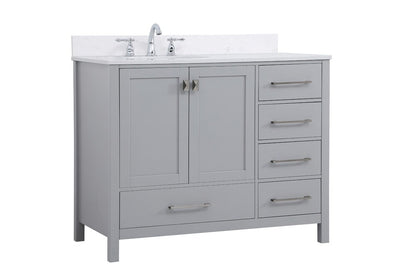 Elegant Furniture & Lighting - Irene 42 inch Single Bathroom Vanity in Gray - VF18842GR veiw 13