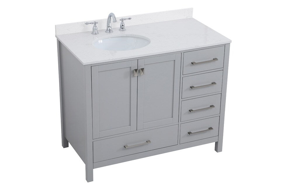 Elegant Furniture & Lighting - Irene 42 inch Single Bathroom Vanity in Gray - VF18842GR veiw 14