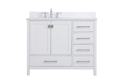 Elegant Furniture & Lighting - Irene 42 inch Single Bathroom Vanity in White - VF18842WH veiw 1