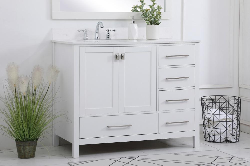 Elegant Furniture & Lighting - Irene 42 inch Single Bathroom Vanity in White - VF18842WH veiw 8