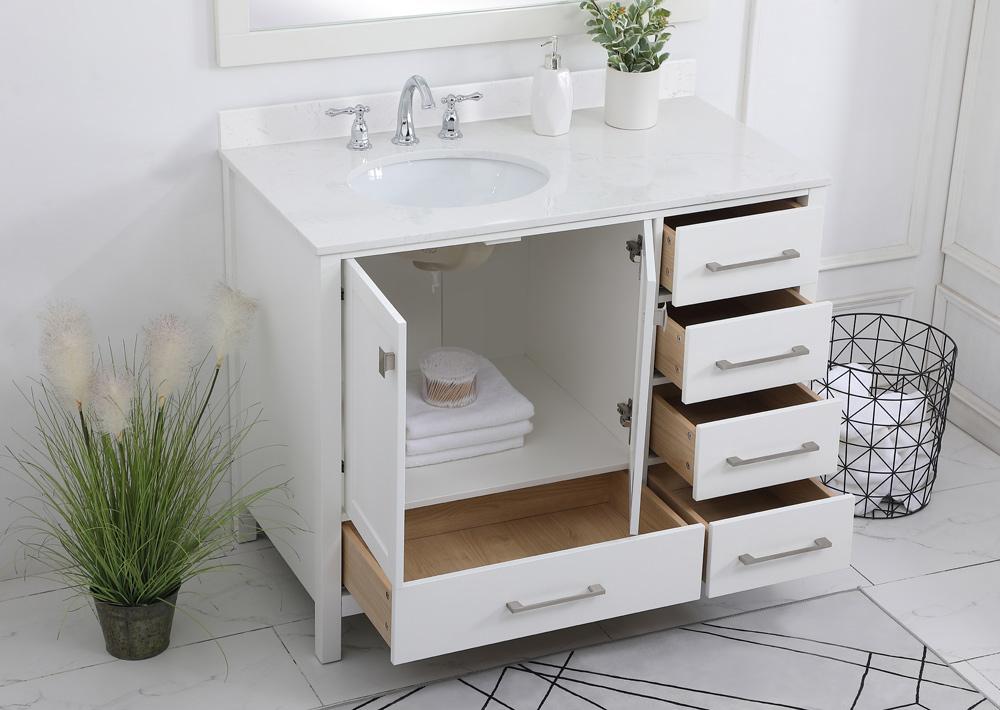 Elegant Furniture & Lighting - Irene 42 inch Single Bathroom Vanity in White - VF18842WH veiw 9