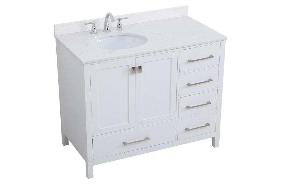 Elegant Furniture & Lighting - Irene 42 inch Single Bathroom Vanity in White - VF18842WH veiw 14