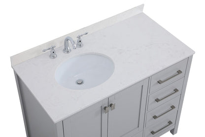 Elegant Furniture & Lighting - Irene 42 inch Single Bathroom Vanity in Gray with Backsplash - VF18842GR-BS veiw 3