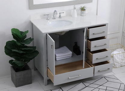Elegant Furniture & Lighting - Irene 42 inch Single Bathroom Vanity in Gray with Backsplash - VF18842GR-BS veiw 9