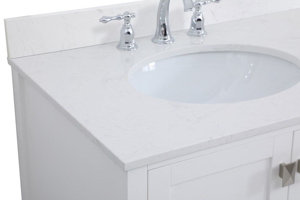 Elegant Furniture & Lighting - Irene 42 inch Single Bathroom Vanity in White with Backsplash - VF18842WH-BS veiw 4