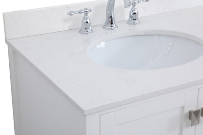 Elegant Furniture & Lighting - Irene 42 inch Single Bathroom Vanity in White with Backsplash - VF18842WH-BS veiw 4