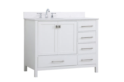 Elegant Furniture & Lighting - Irene 42 inch Single Bathroom Vanity in White with Backsplash - VF18842WH-BS veiw 13