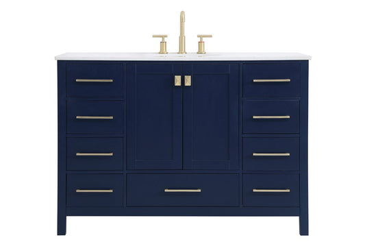 Elegant Furniture & Lighting - Irene 48 inch Single Bathroom Vanity in Blue - VF18848BL veiw 1