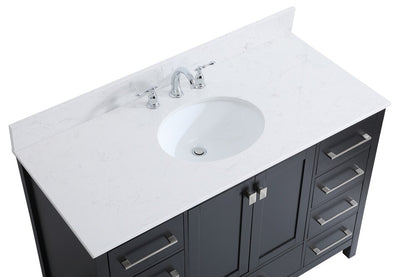 Elegant Furniture & Lighting - Irene 48 inch Single Bathroom Vanity in Black with Backsplash - VF18848BK-BS veiw 3