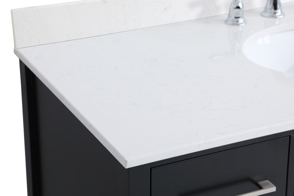 Elegant Furniture & Lighting - Irene 48 inch Single Bathroom Vanity in Black with Backsplash - VF18848BK-BS veiw 4