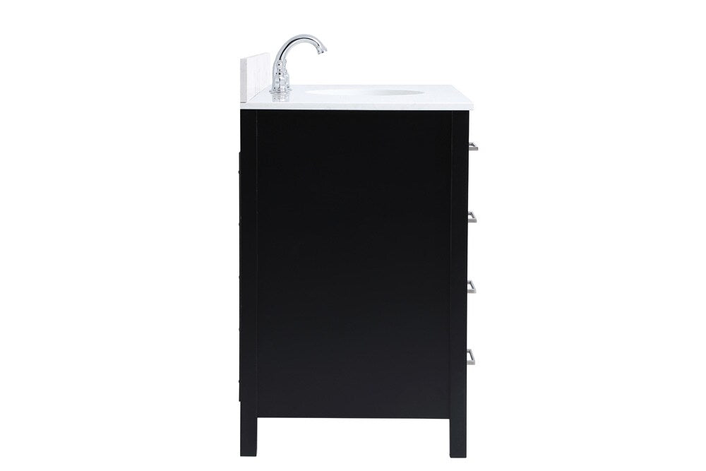 Elegant Furniture & Lighting - Irene 48 inch Single Bathroom Vanity in Black with Backsplash - VF18848BK-BS veiw 7