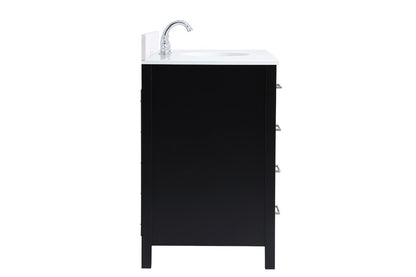 Elegant Furniture & Lighting - Irene 48 inch Single Bathroom Vanity in Black with Backsplash - VF18848BK-BS veiw 7