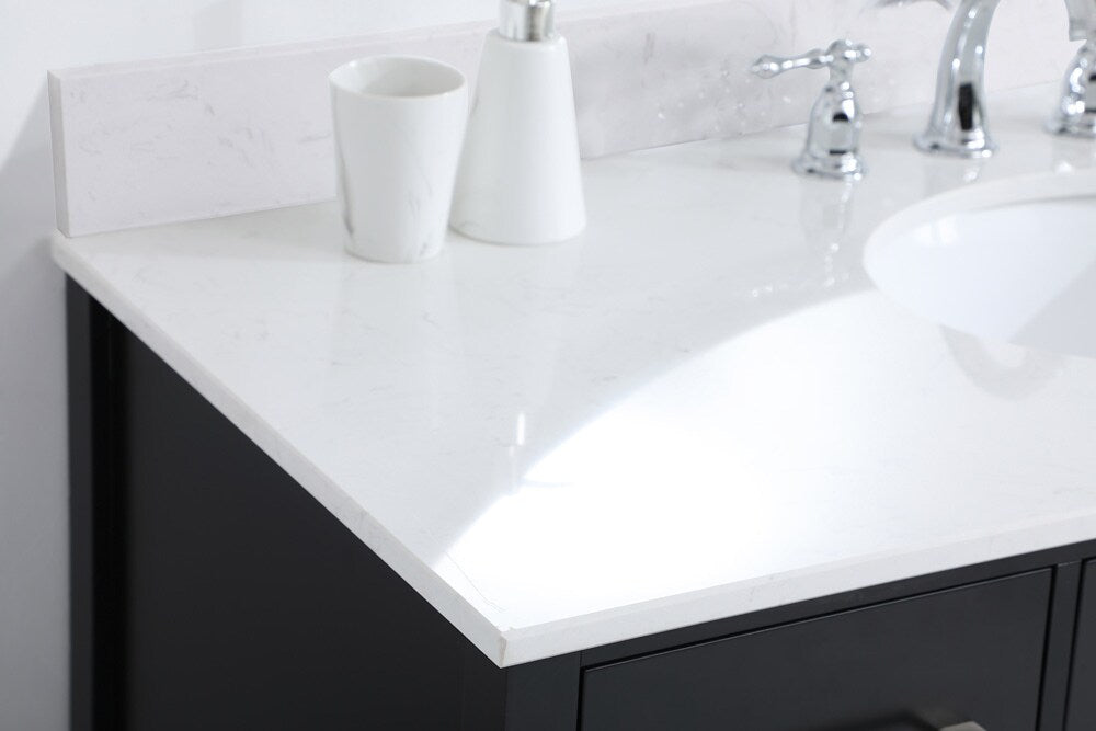 Elegant Furniture & Lighting - Irene 48 inch Single Bathroom Vanity in Black with Backsplash - VF18848BK-BS veiw 11