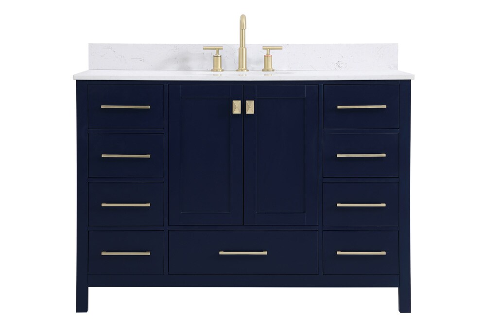 Elegant Furniture & Lighting - Irene 48 inch Single Bathroom Vanity in Blue with Backsplash - VF18848BL-BS veiw 1