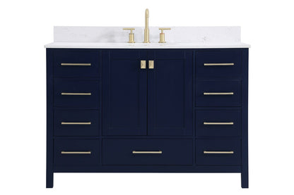 Elegant Furniture & Lighting - Irene 48 inch Single Bathroom Vanity in Blue with Backsplash - VF18848BL-BS veiw 1