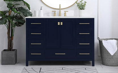 Elegant Furniture & Lighting - Irene 48 inch Single Bathroom Vanity in Blue with Backsplash - VF18848BL-BS veiw 2