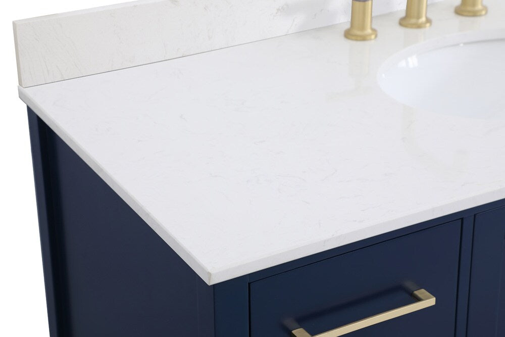 Elegant Furniture & Lighting - Irene 48 inch Single Bathroom Vanity in Blue with Backsplash - VF18848BL-BS veiw 4