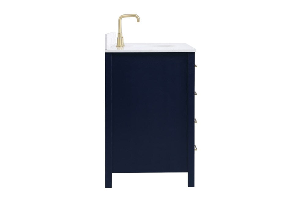 Elegant Furniture & Lighting - Irene 48 inch Single Bathroom Vanity in Blue with Backsplash - VF18848BL-BS veiw 7