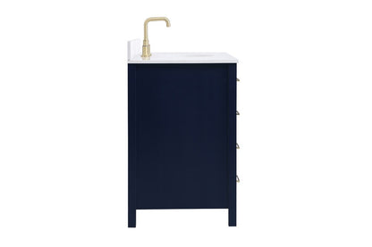 Elegant Furniture & Lighting - Irene 48 inch Single Bathroom Vanity in Blue with Backsplash - VF18848BL-BS veiw 7