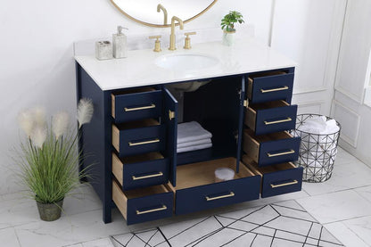 Elegant Furniture & Lighting - Irene 48 inch Single Bathroom Vanity in Blue with Backsplash - VF18848BL-BS veiw 9