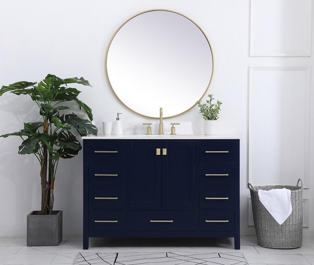 Elegant Furniture & Lighting - Irene 48 inch Single Bathroom Vanity in Blue with Backsplash - VF18848BL-BS veiw 10