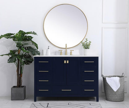 Elegant Furniture & Lighting - Irene 48 inch Single Bathroom Vanity in Blue with Backsplash - VF18848BL-BS veiw 10