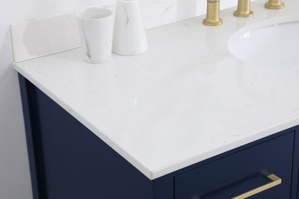 Elegant Furniture & Lighting - Irene 48 inch Single Bathroom Vanity in Blue with Backsplash - VF18848BL-BS veiw 11