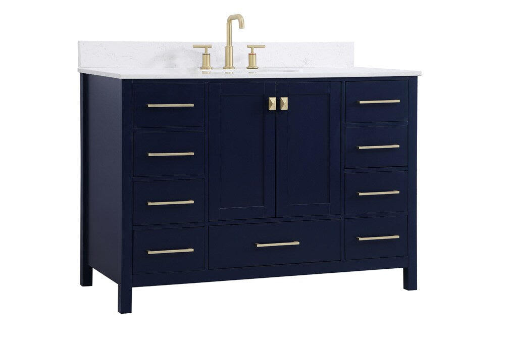 Elegant Furniture & Lighting - Irene 48 inch Single Bathroom Vanity in Blue with Backsplash - VF18848BL-BS veiw 13