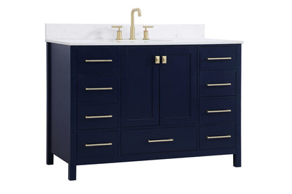 Elegant Furniture & Lighting - Irene 48 inch Single Bathroom Vanity in Blue with Backsplash - VF18848BL-BS veiw 13