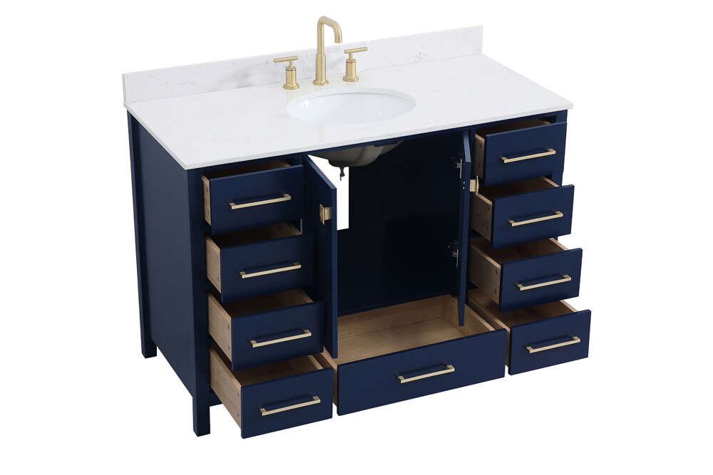 Elegant Furniture & Lighting - Irene 48 inch Single Bathroom Vanity in Blue with Backsplash - VF18848BL-BS veiw 15