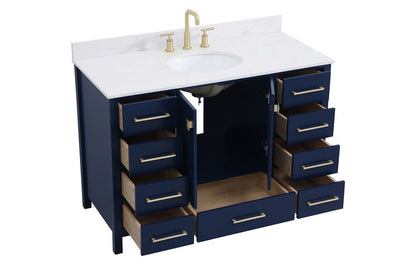 Elegant Furniture & Lighting - Irene 48 inch Single Bathroom Vanity in Blue with Backsplash - VF18848BL-BS veiw 15