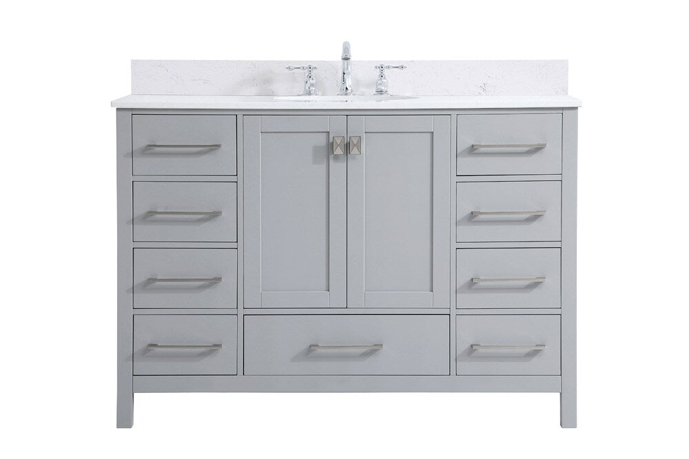Elegant Furniture & Lighting - Irene 48 inch Single Bathroom Vanity in Gray with Backsplash - VF18848GR-BS veiw 1